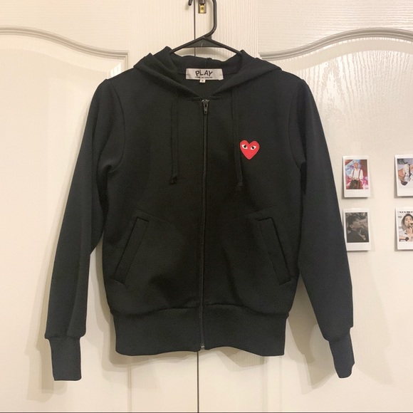 CDG play zip up hoodie